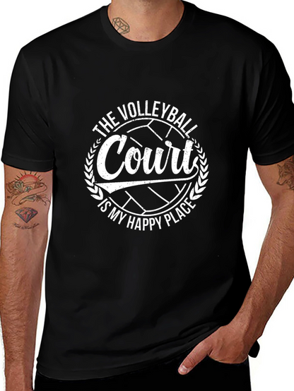 Volleyball Court Is My Happy Place T-Shirt