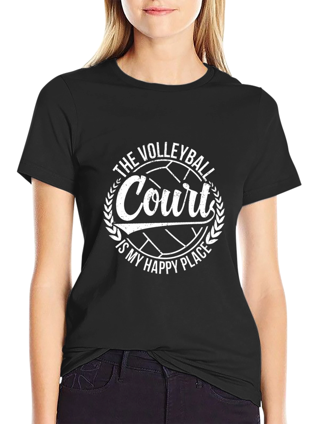 Volleyball Court Is My Happy Place T-Shirt