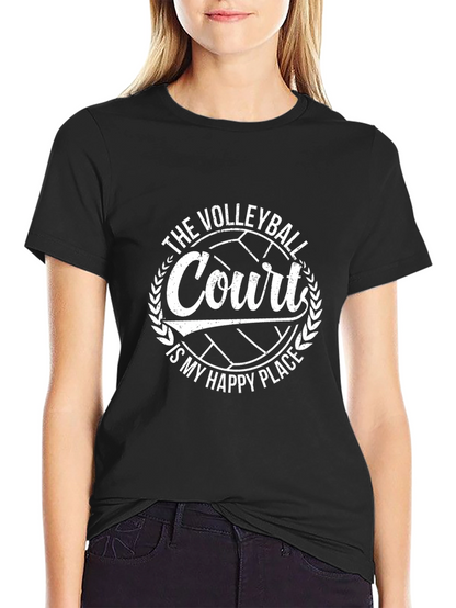 Volleyball Court Is My Happy Place T-Shirt