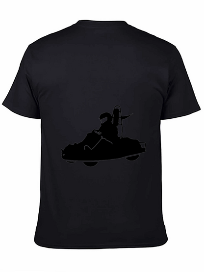 Black Kart Racing Graphic Tee for Men