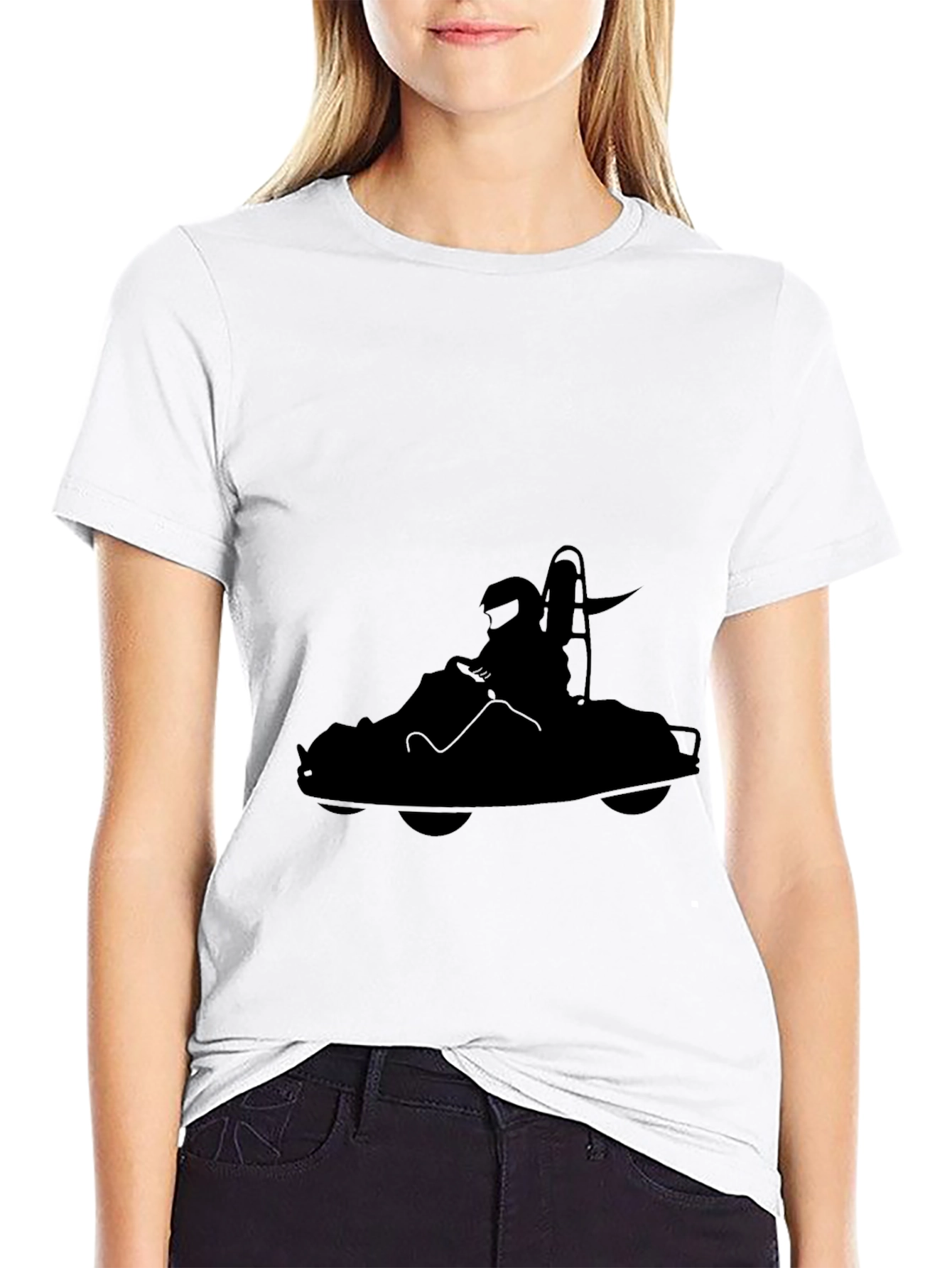Black Kart Racing Graphic Tee for Men