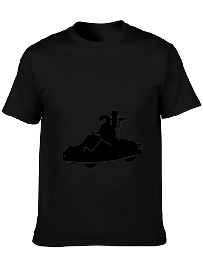 Black Kart Racing Graphic Tee for Men