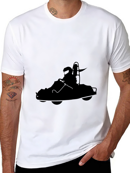 Black Kart Racing Graphic Tee for Men