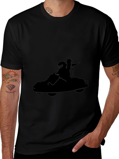 Black Kart Racing Graphic Tee for Men