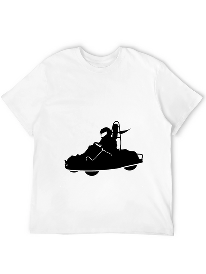 Black Kart Racing Graphic Tee for Men