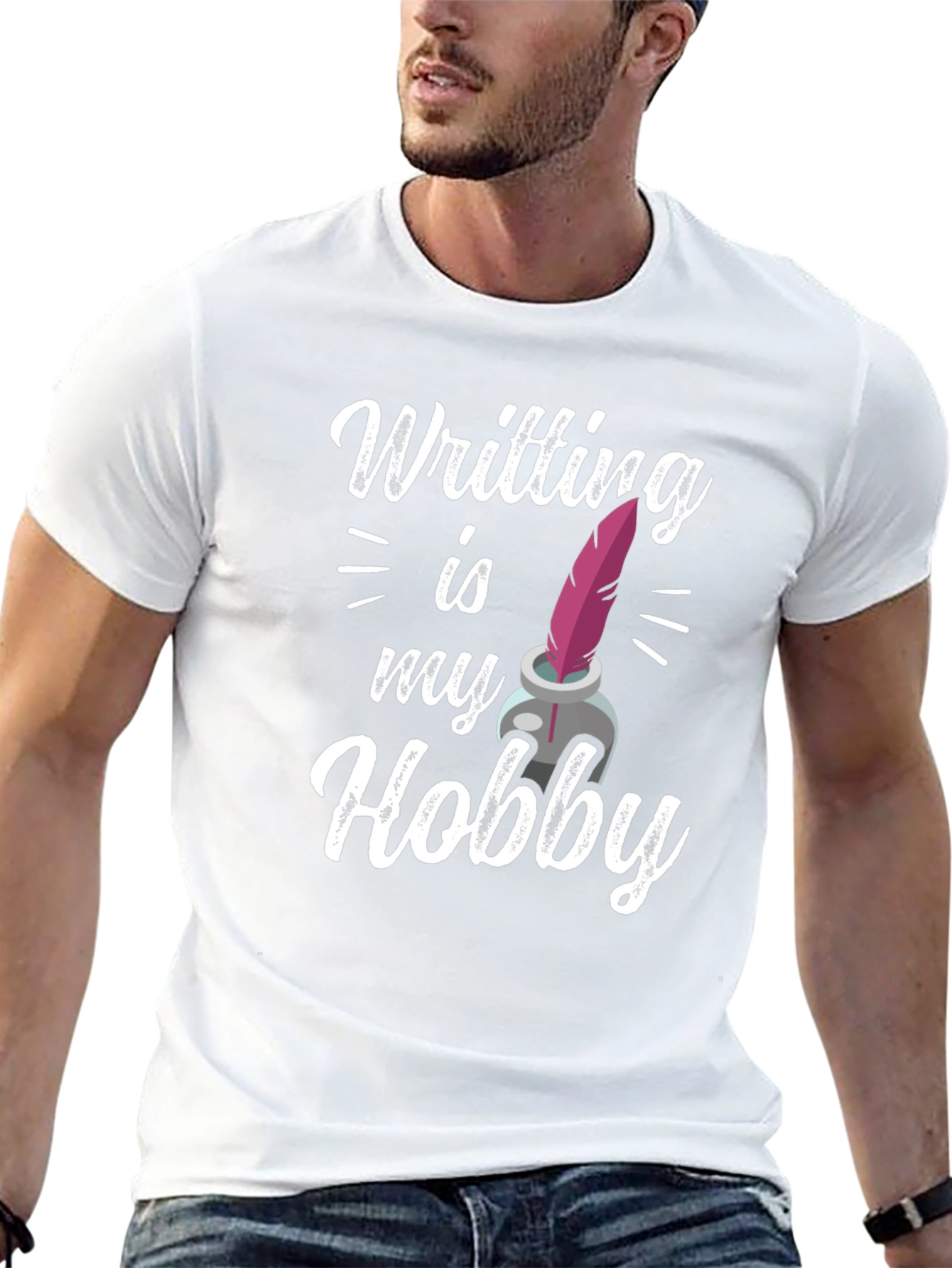 Writing is My Hobby T-Shirt - Black Graphic Tee