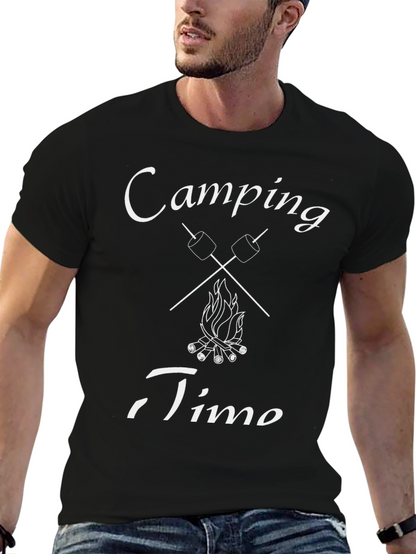 Camping Time Graphic T-Shirt - Marshmallow Campfire Design