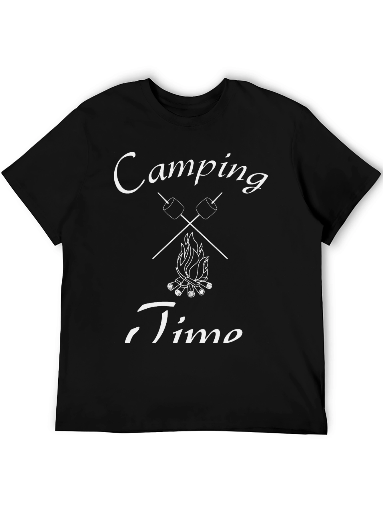 Camping Time Graphic T-Shirt - Marshmallow Campfire Design