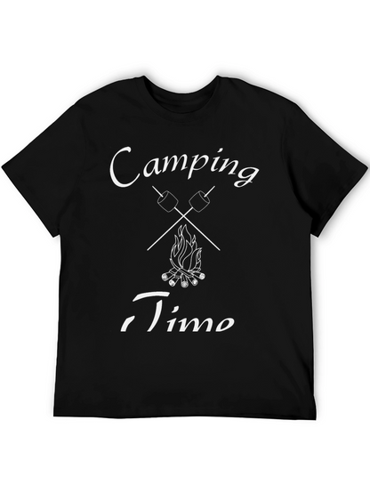 Camping Time Graphic T-Shirt - Marshmallow Campfire Design
