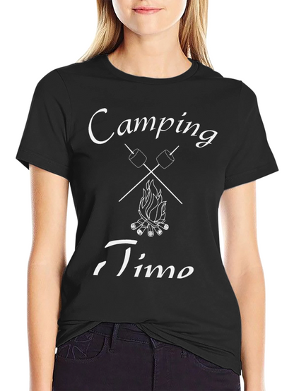 Camping Time Graphic T-Shirt - Marshmallow Campfire Design