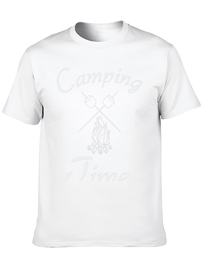 Camping Time Graphic T-Shirt - Marshmallow Campfire Design