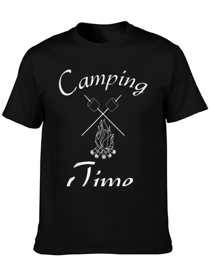 Camping Time Graphic T-Shirt - Marshmallow Campfire Design