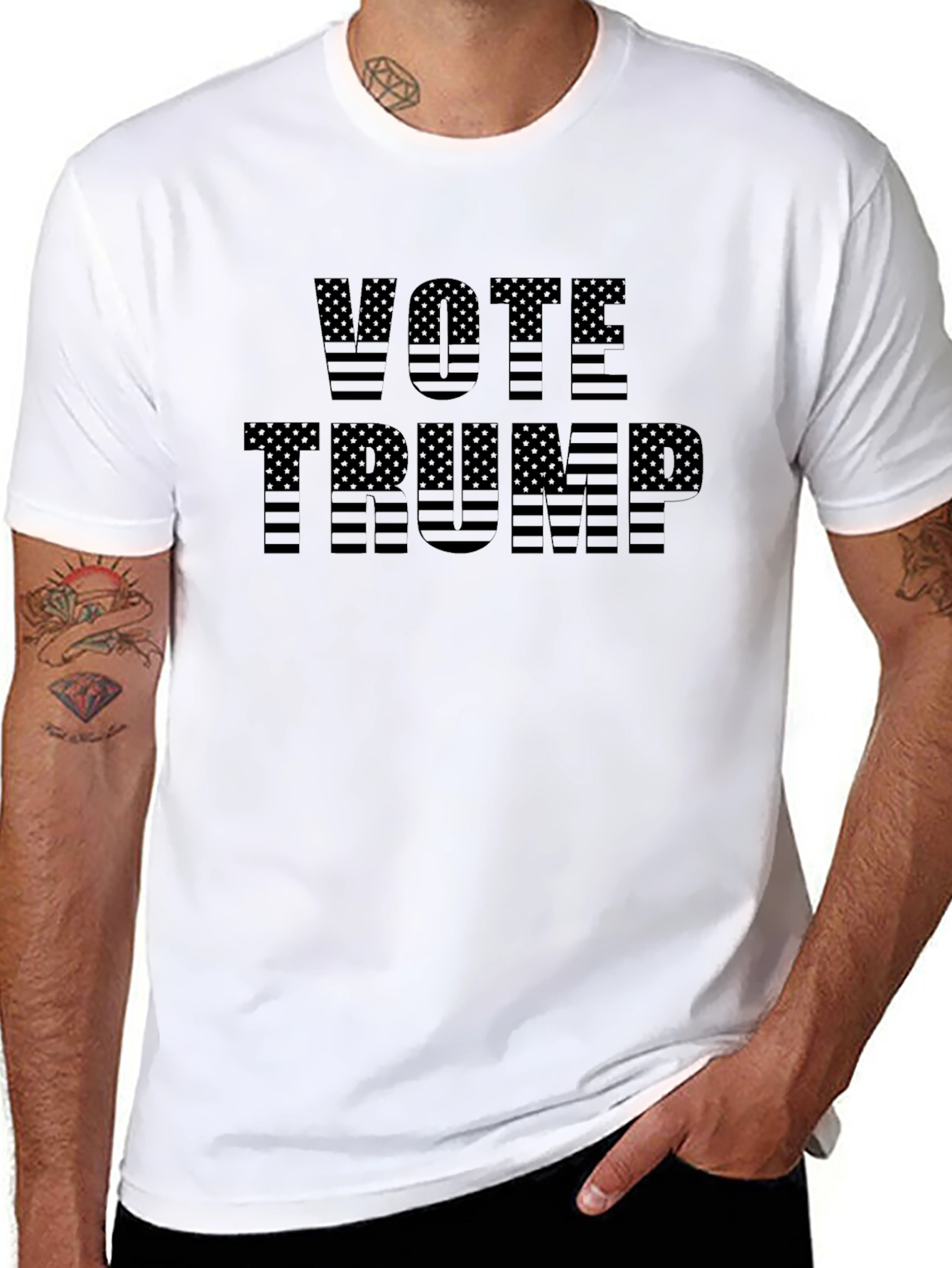 Vote Trump American Flag Graphic T-Shirt
