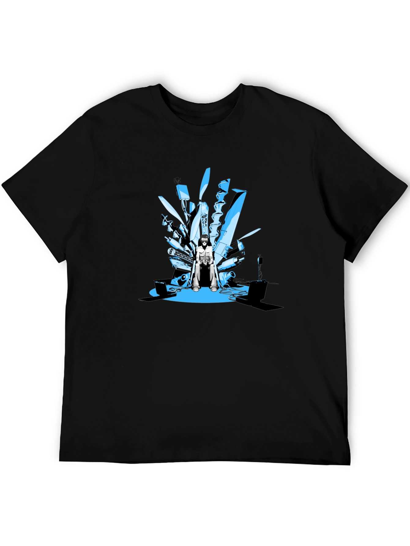 Tech Throne Black T-Shirt - Unique Graphic Design