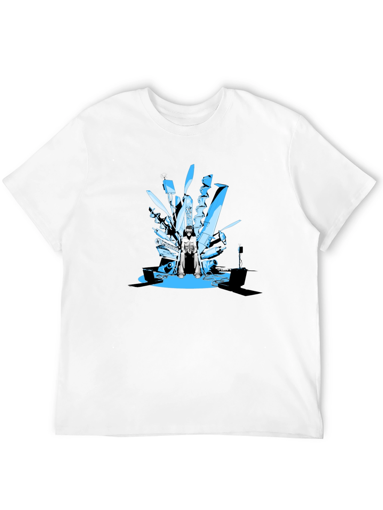 Tech Throne Black T-Shirt - Unique Graphic Design