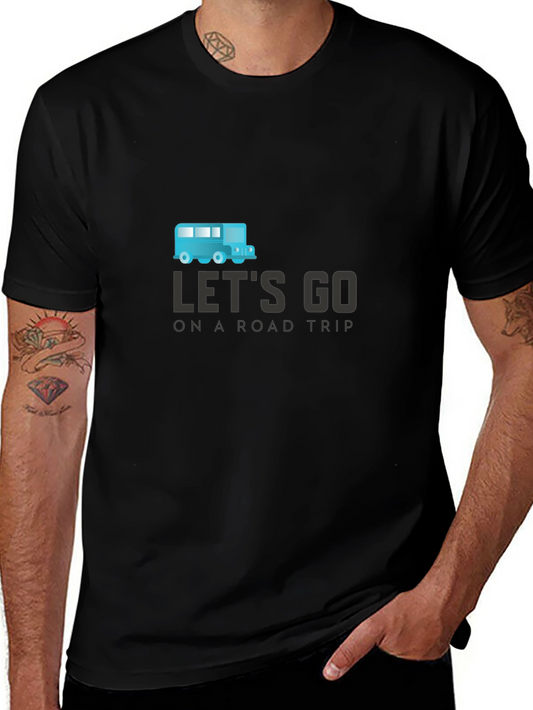 Lets Go Road Trip Graphic Tee - Black