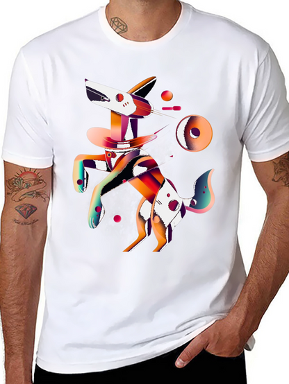Abstract Dog Graphic Black T-Shirt