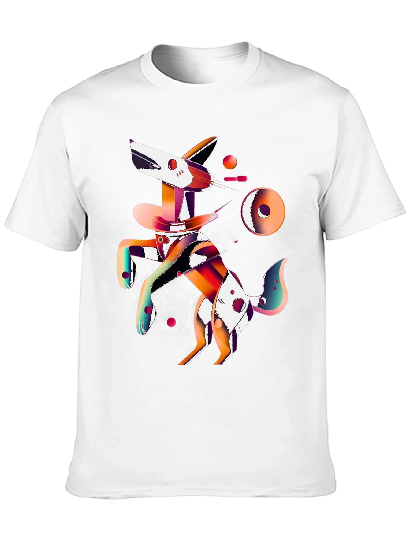 Abstract Dog Graphic Black T-Shirt