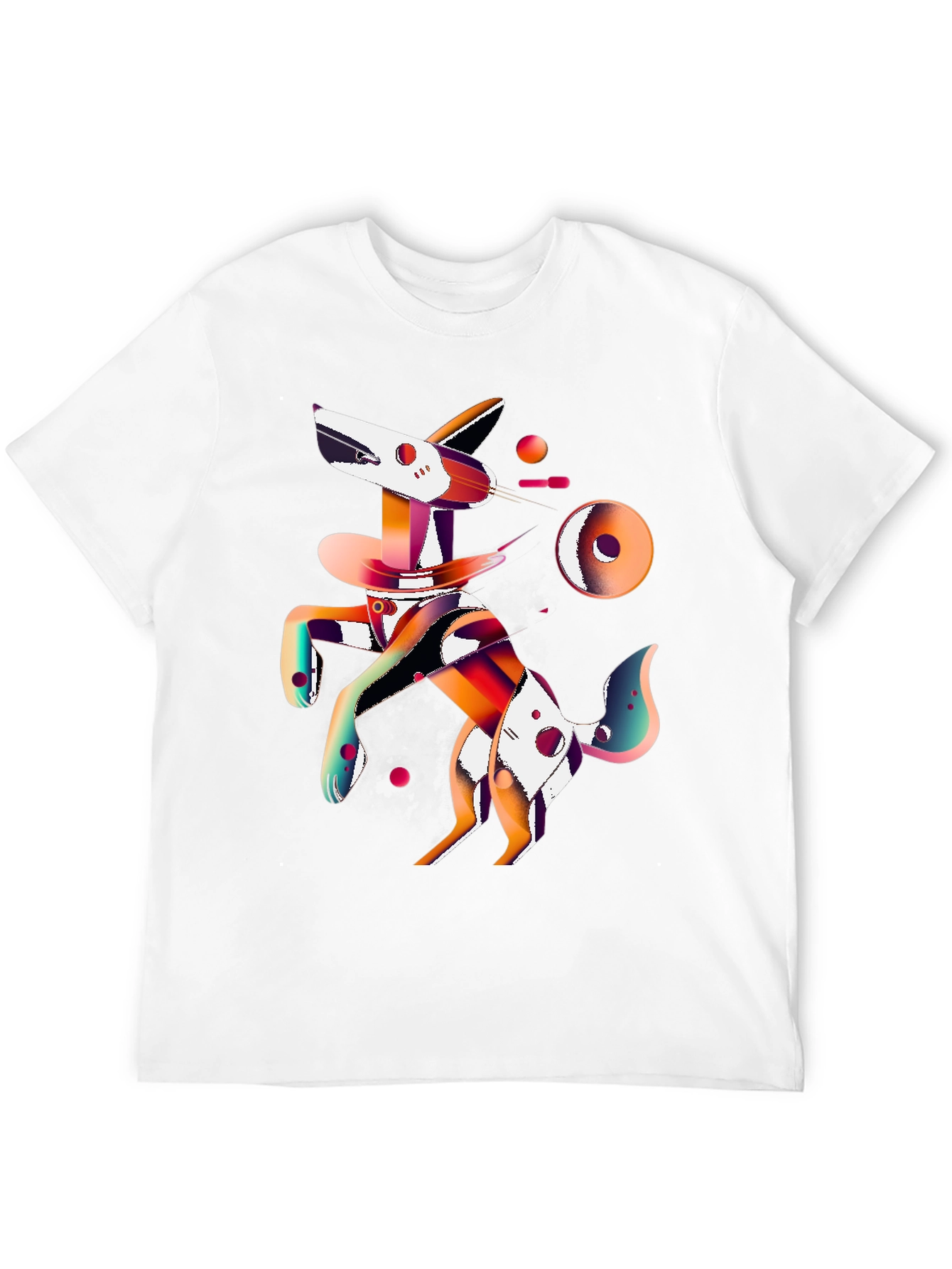 Abstract Dog Graphic Black T-Shirt