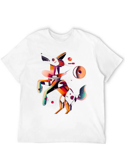 Abstract Dog Graphic Black T-Shirt