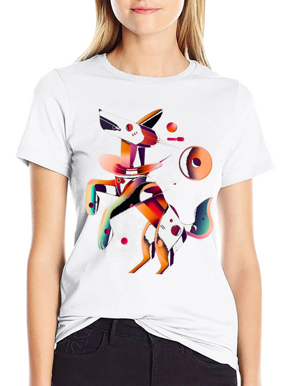 Abstract Dog Graphic Black T-Shirt
