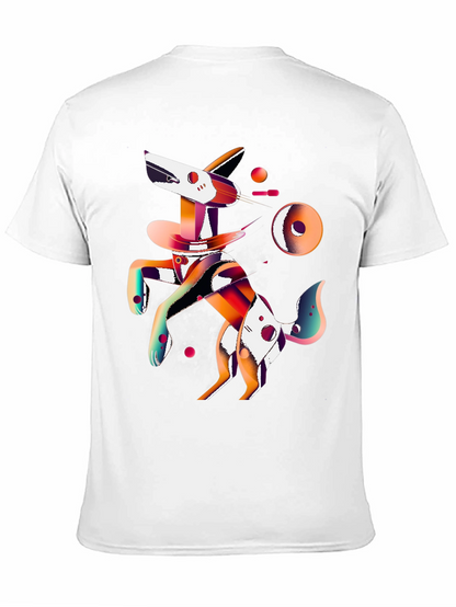 Abstract Dog Graphic Black T-Shirt