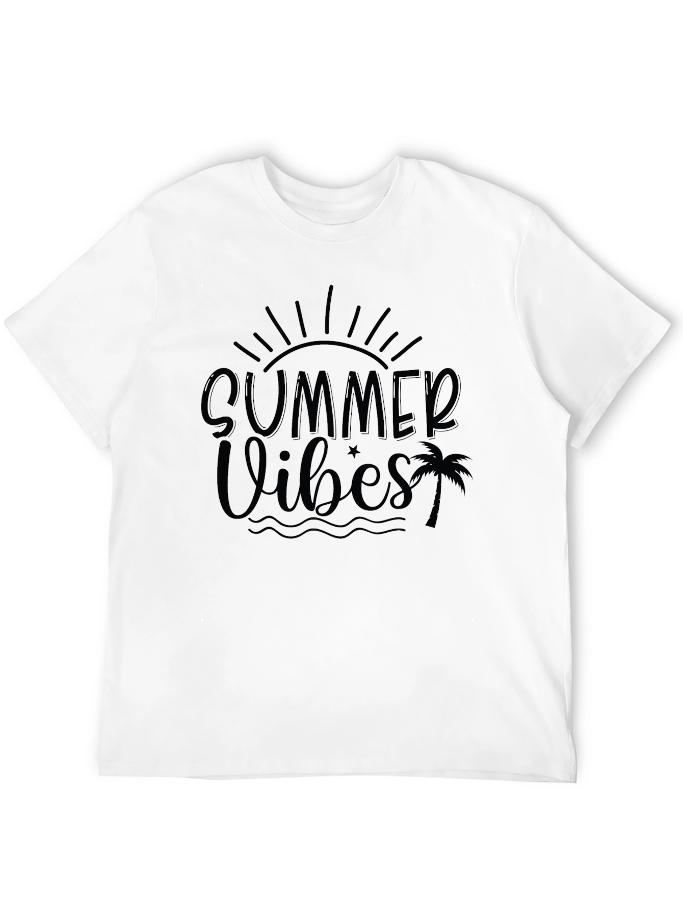 Summer Vibes Black Graphic T-Shirt