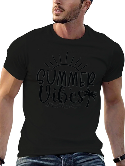 Summer Vibes Black Graphic T-Shirt