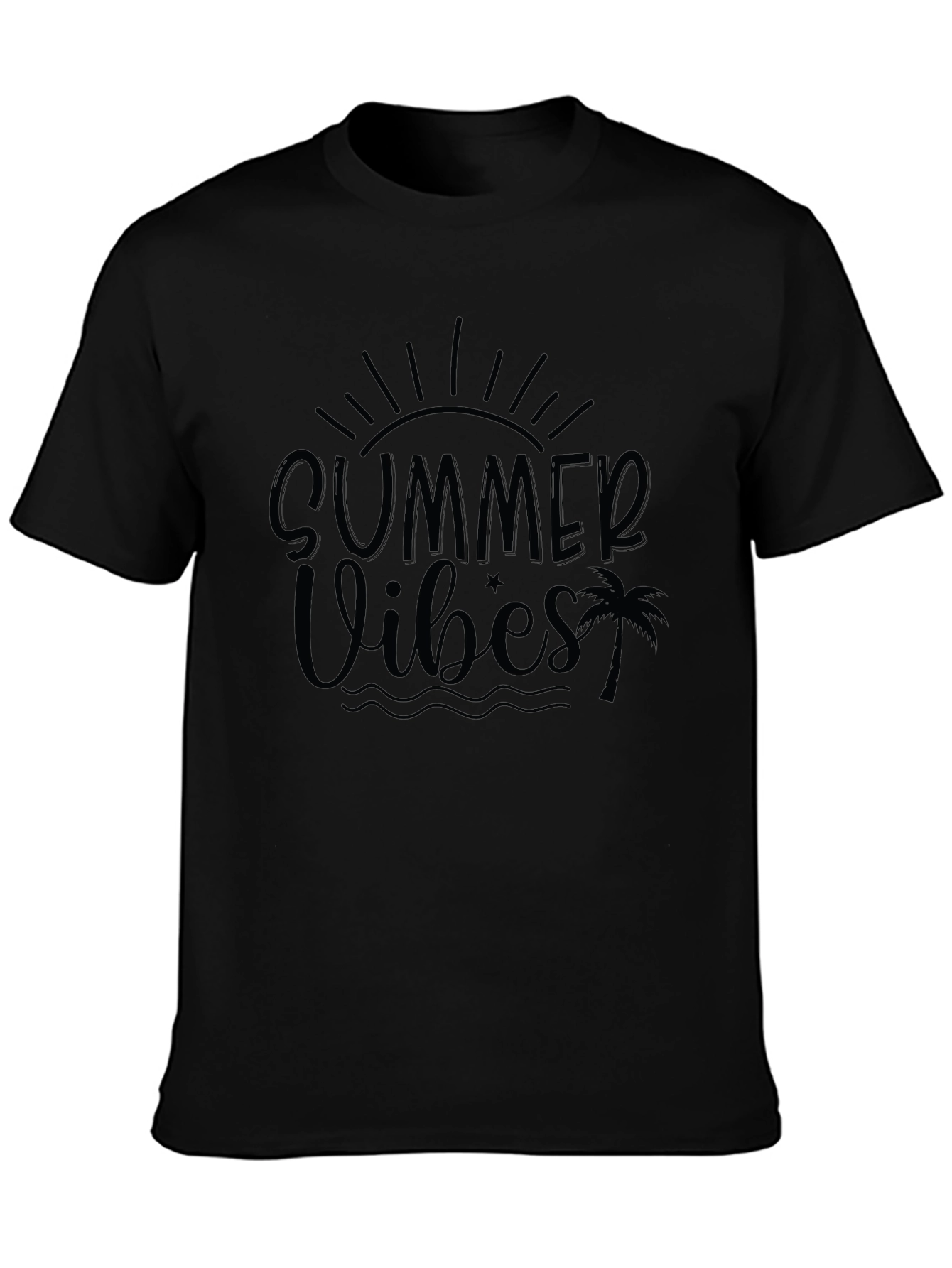 Summer Vibes Black Graphic T-Shirt
