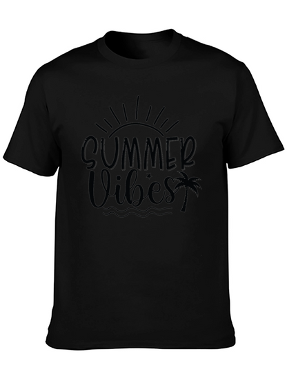 Summer Vibes Black Graphic T-Shirt