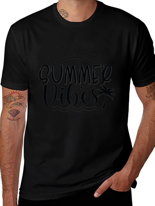 Summer Vibes Black Graphic T-Shirt