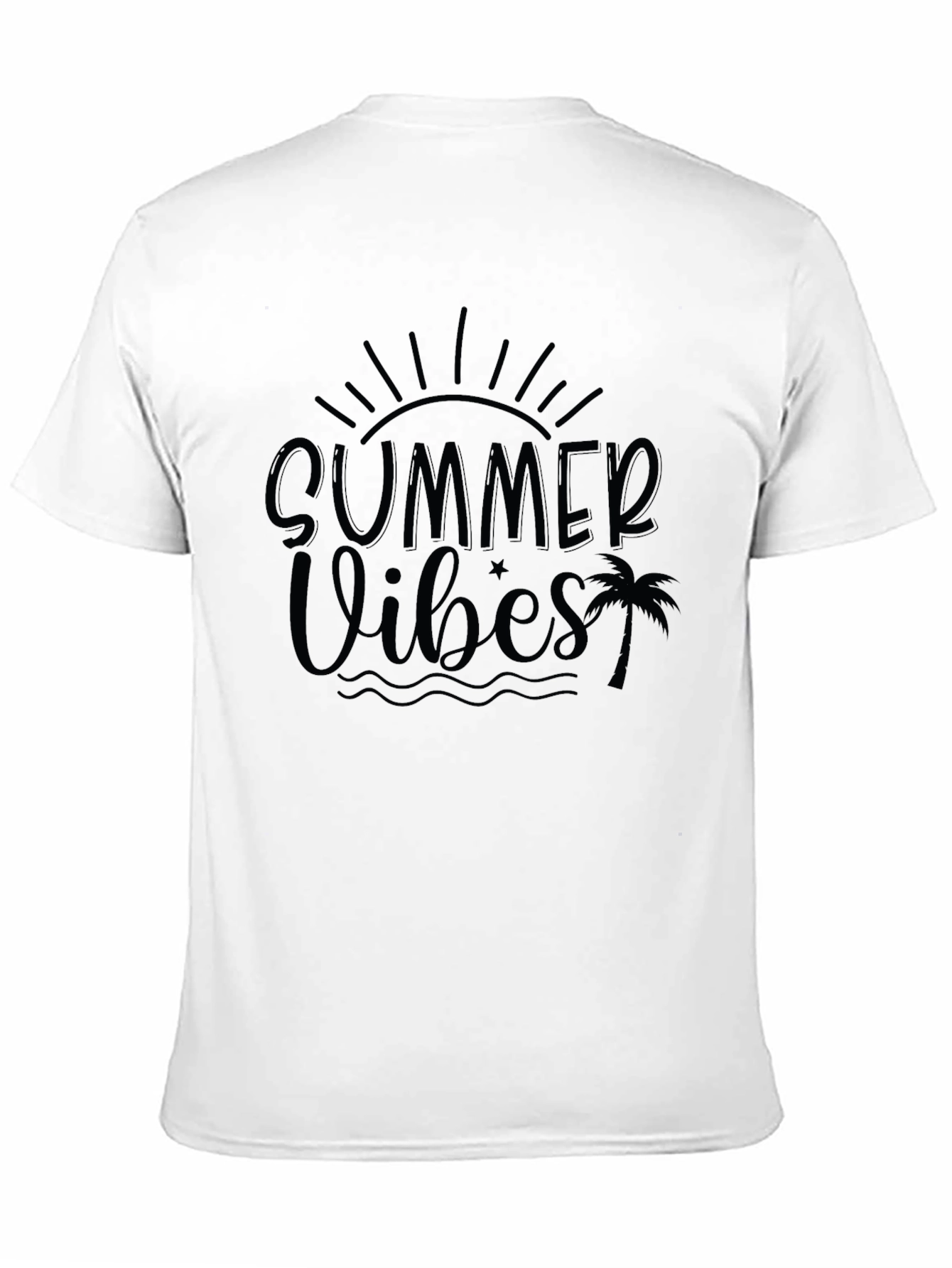 Summer Vibes Black Graphic T-Shirt