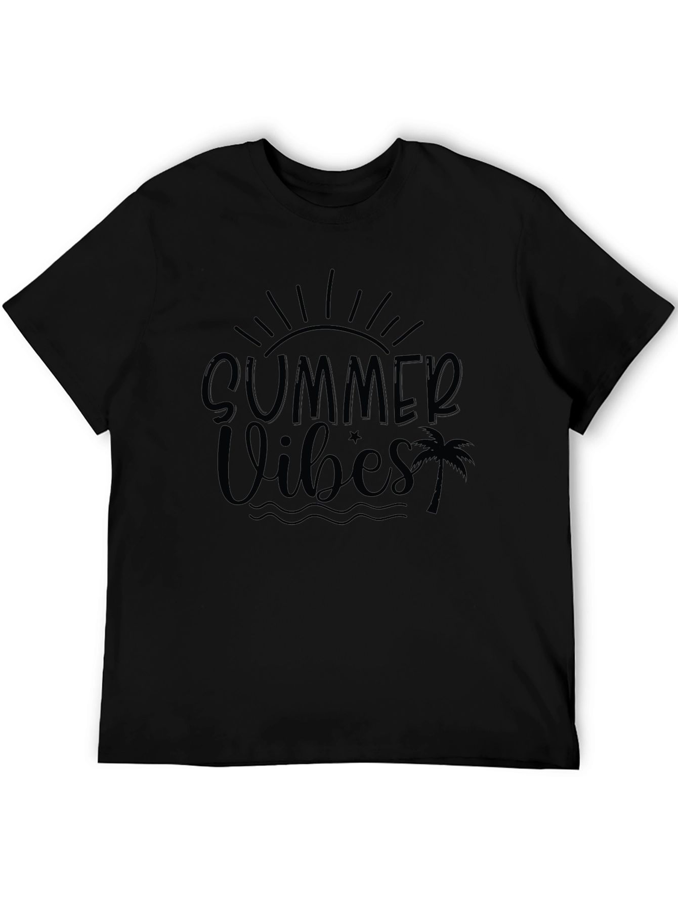Summer Vibes Black Graphic T-Shirt