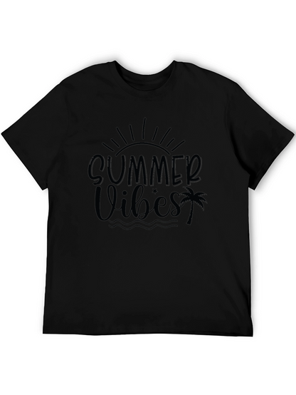 Summer Vibes Black Graphic T-Shirt