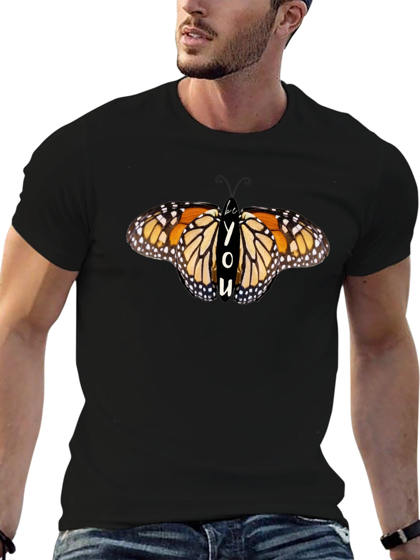 Be You Butterfly Graphic Black T-Shirt