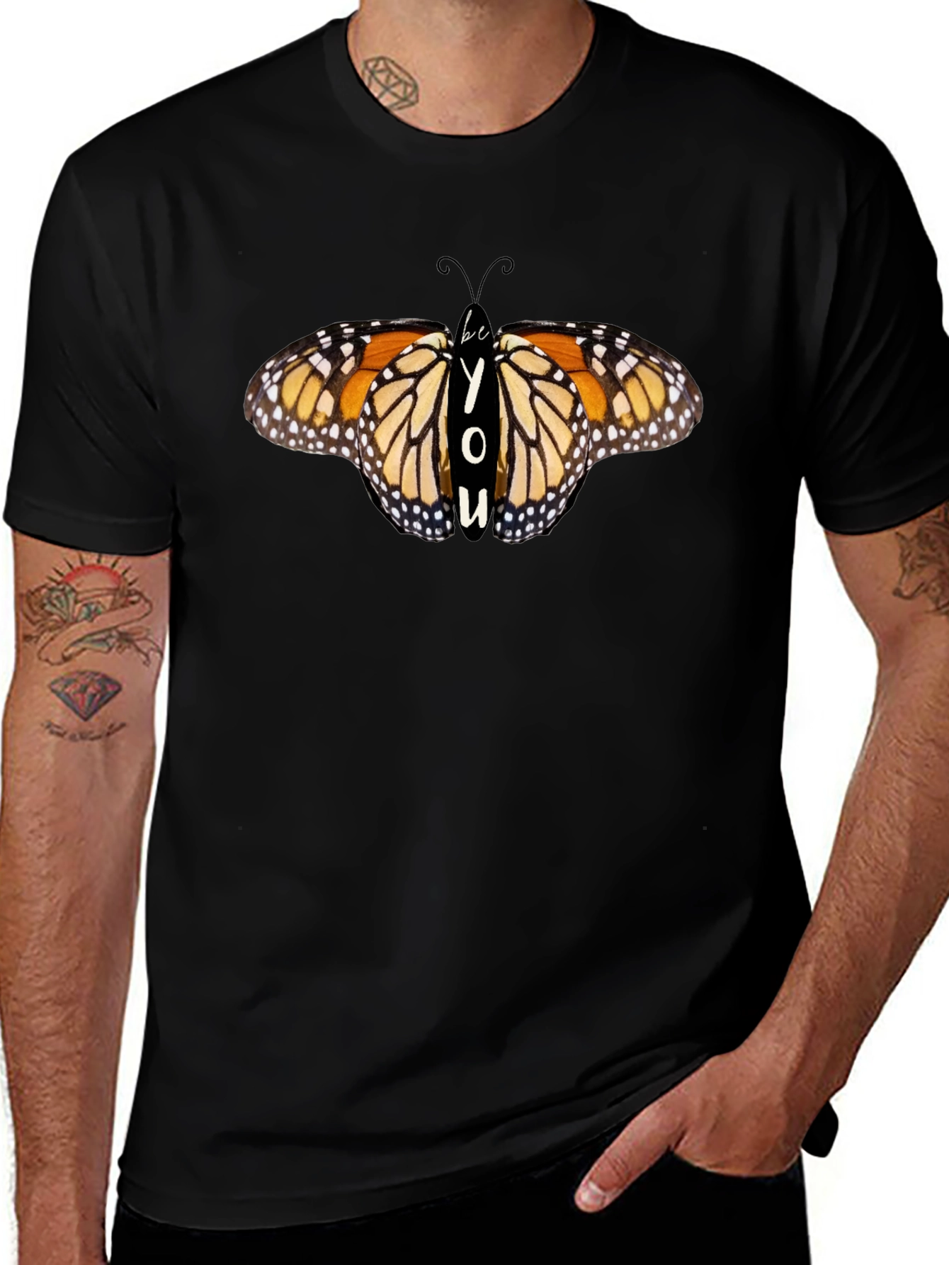 Be You Butterfly Graphic Black T-Shirt