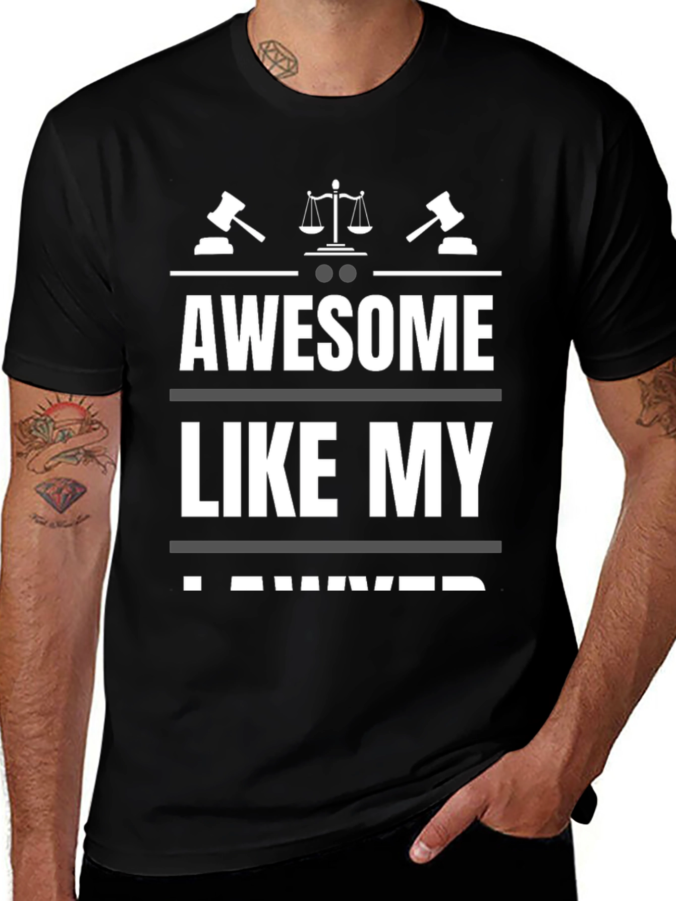 Awesome Like My Lawyer T-Shirt - Black Novelty Tee