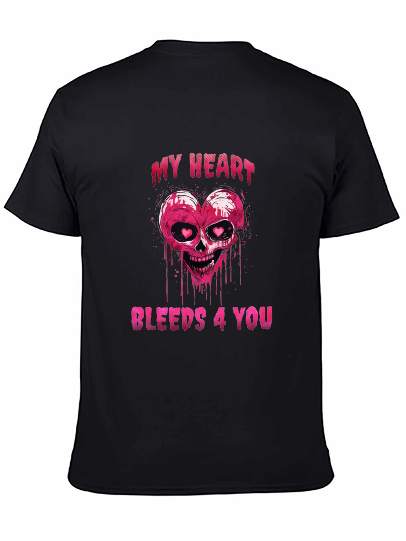 Bleeding Heart Skull Graphic Tee - Valentines Day Shirt