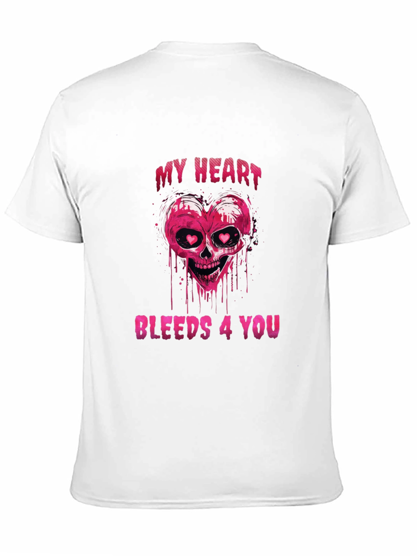 Bleeding Heart Skull Graphic Tee - Valentines Day Shirt