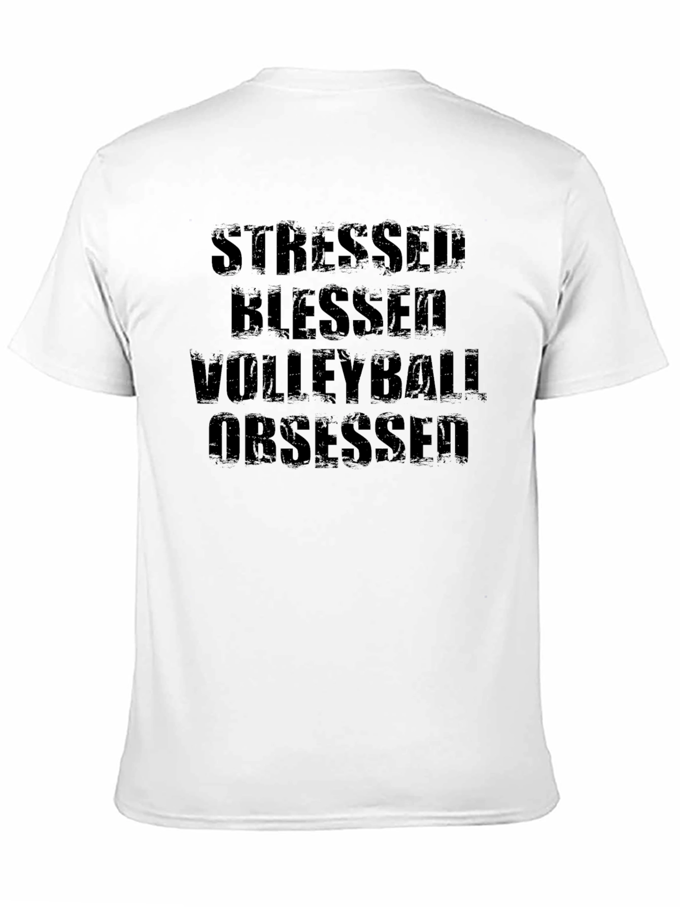 Stressed Blessed Volleyball Obsessed Black T-Shirt