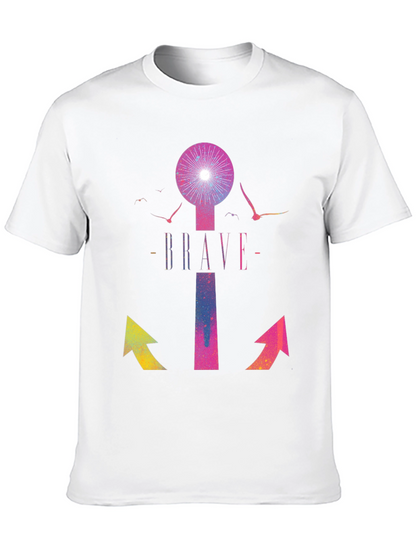 Brave Graphic Print Crew Neck T-Shirt