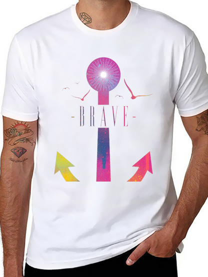 Brave Graphic Print Crew Neck T-Shirt