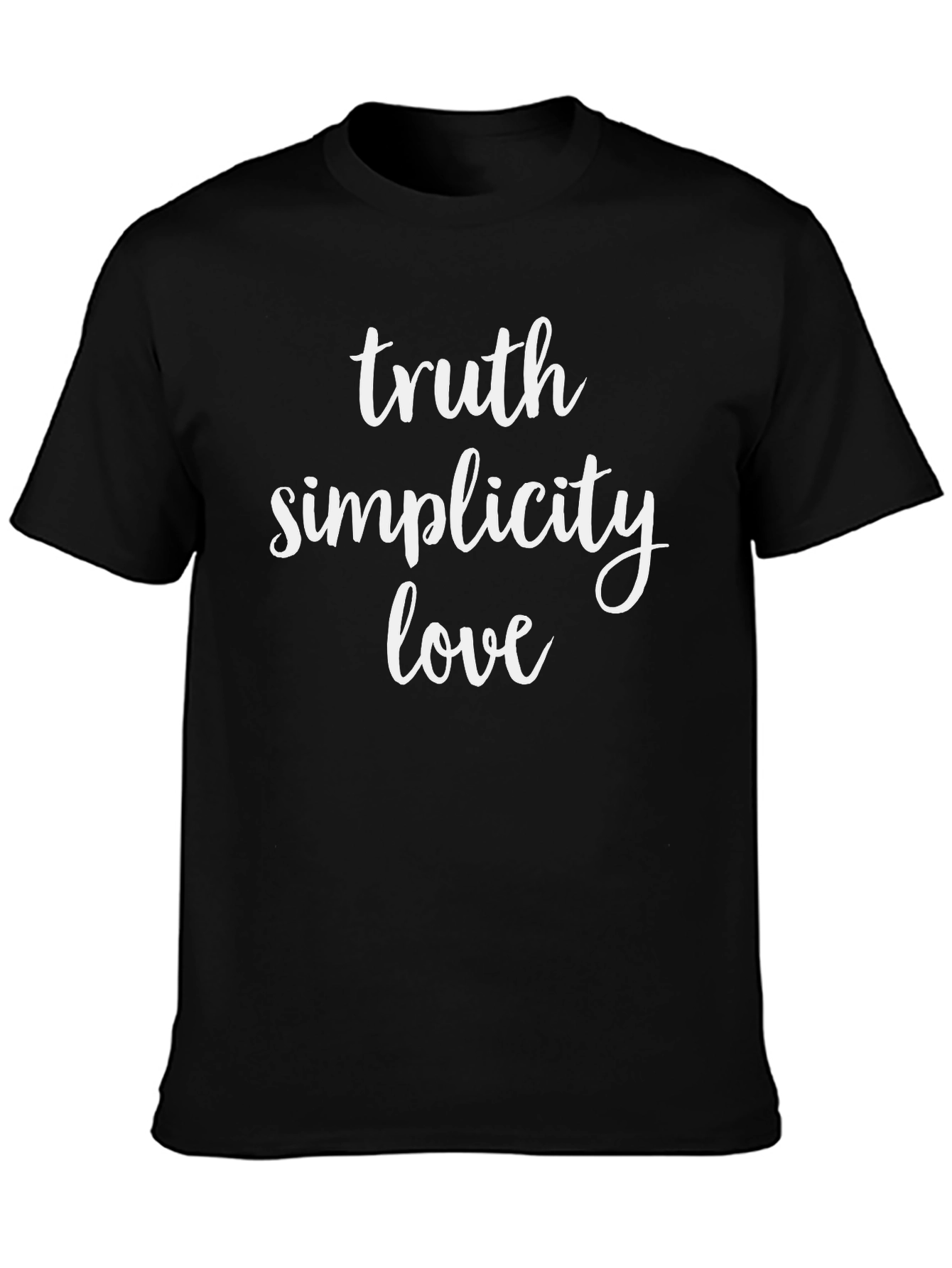 Truth Simplicity Love Graphic T-Shirt - Black