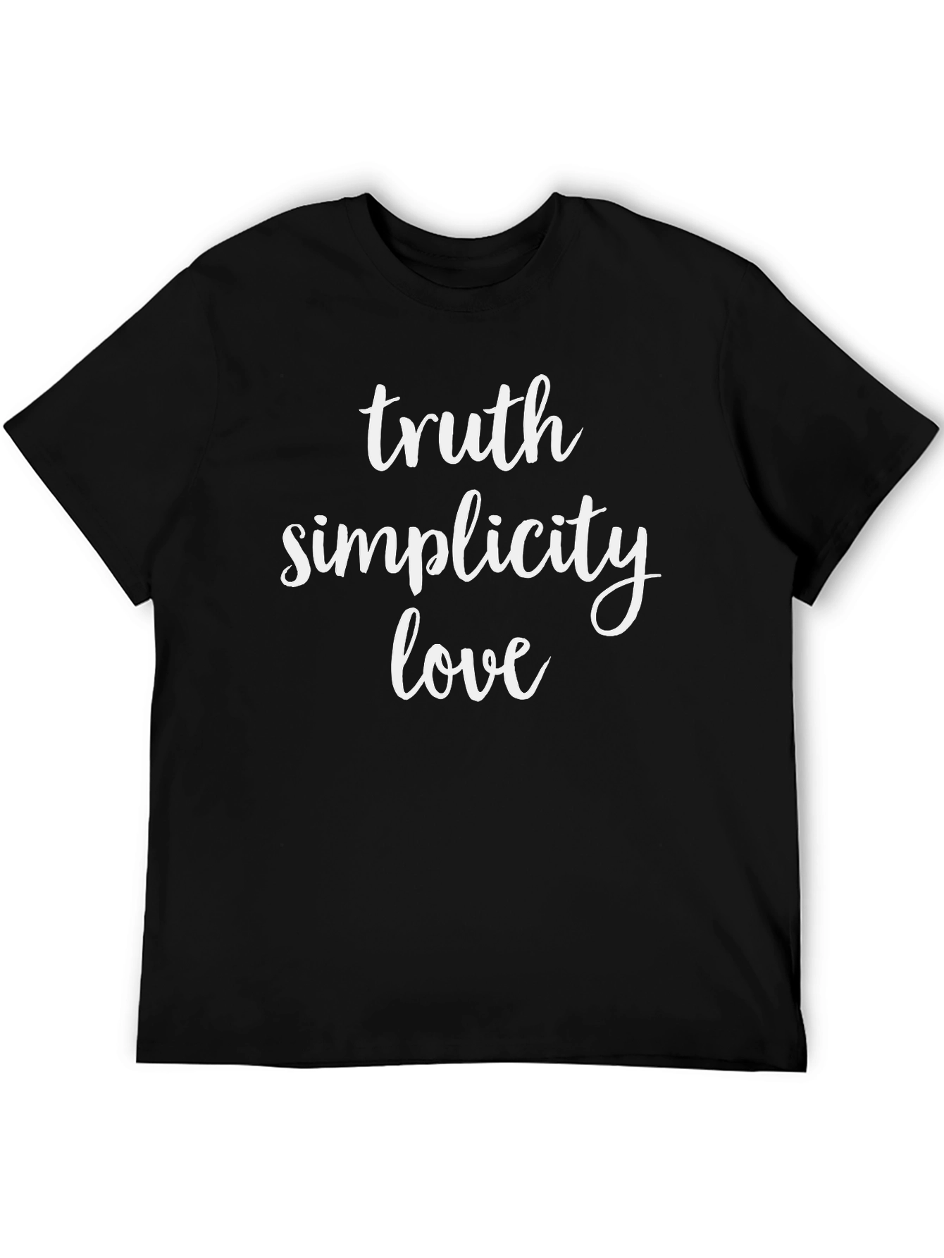 Truth Simplicity Love Graphic T-Shirt - Black