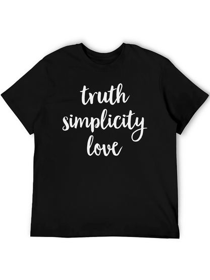Truth Simplicity Love Graphic T-Shirt - Black