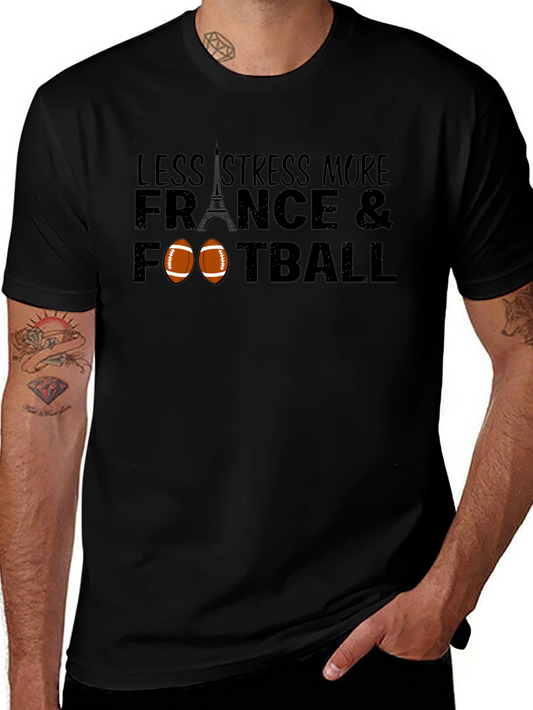 Less Stress More France & Football T-Shirt
