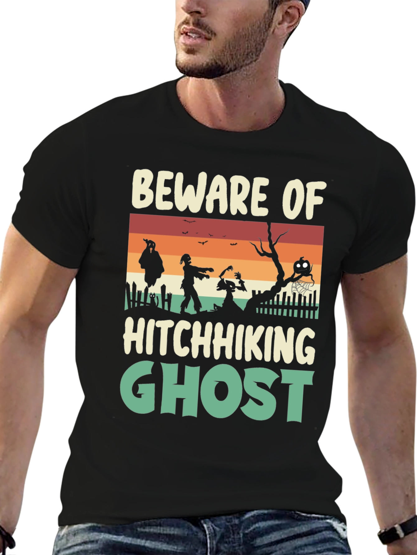 Beware Hitchhiking Ghost Graphic Tee
