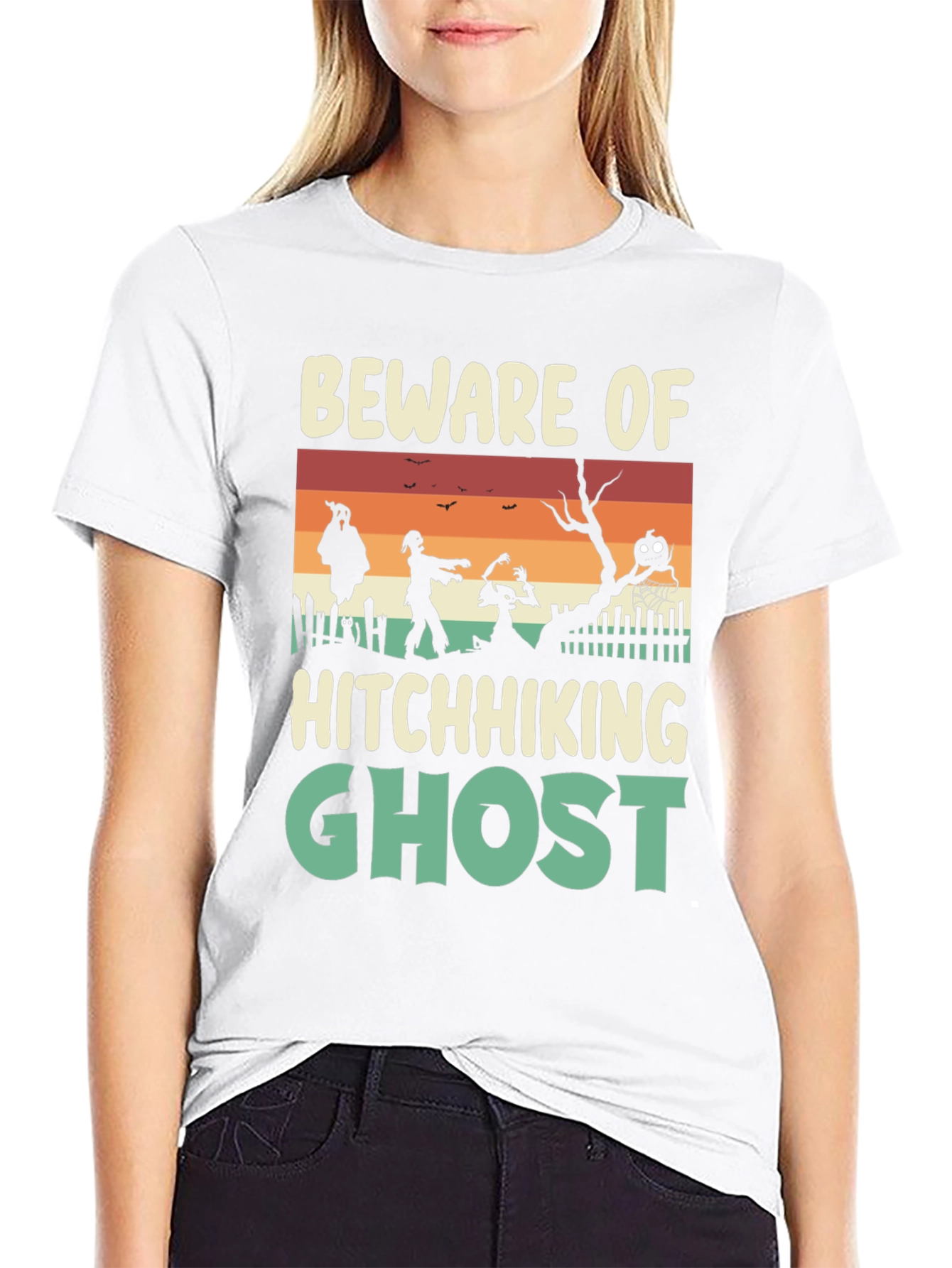 Beware Hitchhiking Ghost Graphic Tee