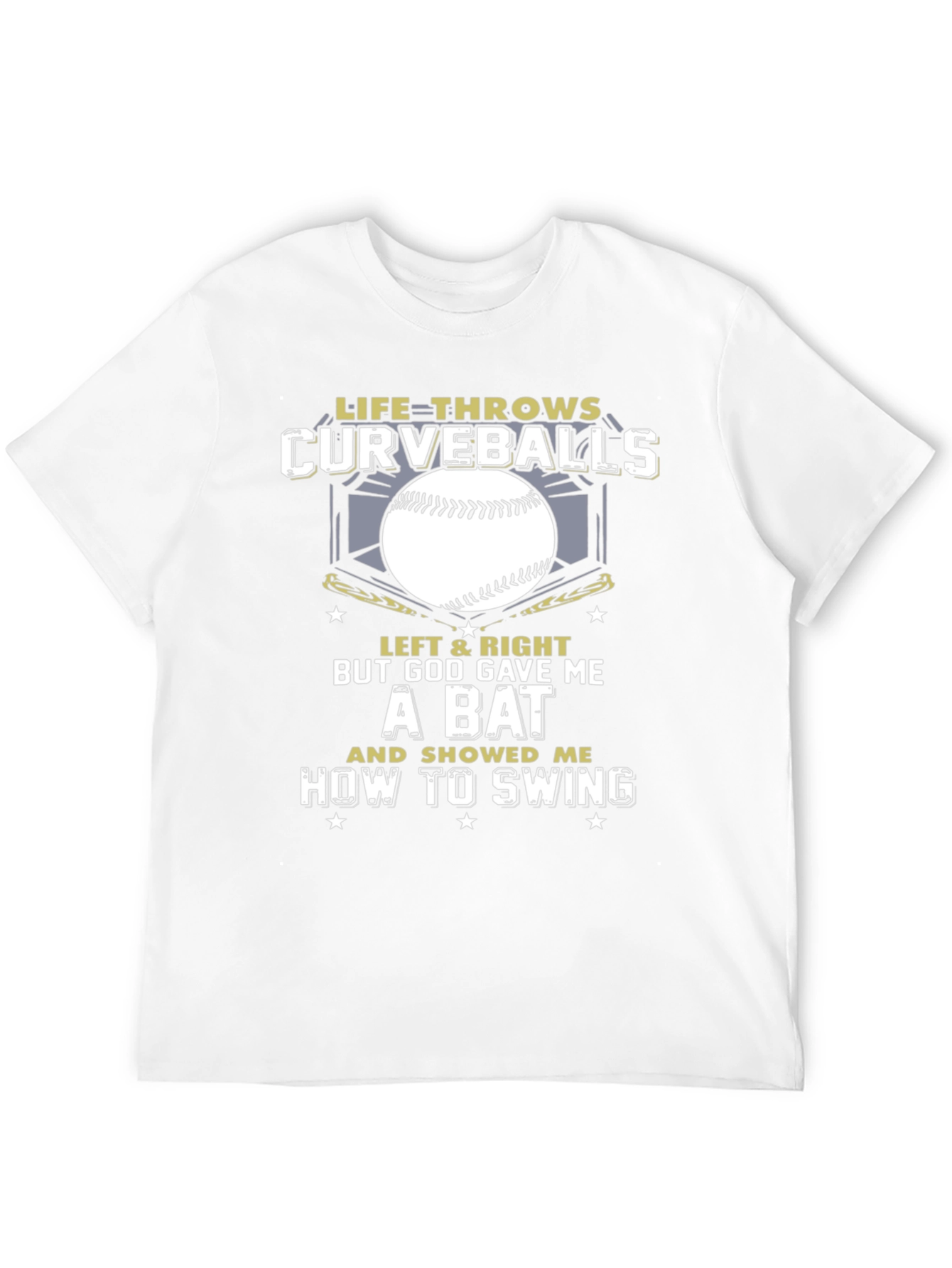 Life Throws Curveballs T-Shirt - Baseball Christian Gift