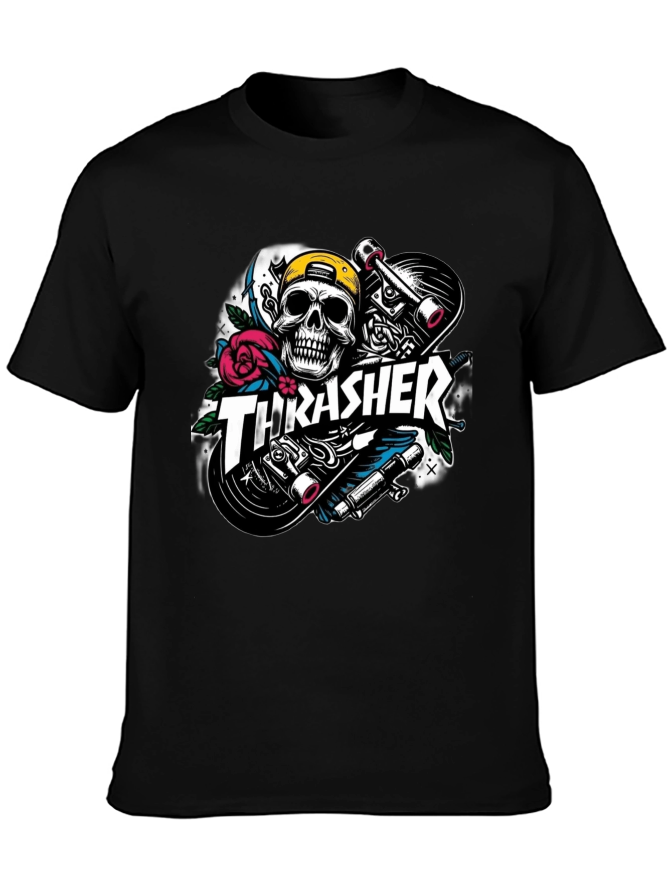 Thrasher Skull Skateboard Graphic Black T-Shirt